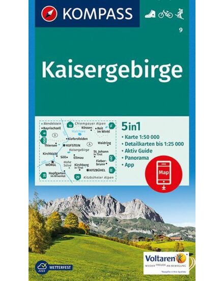 Cartographia K 9 Kaisergebirge turistatérkép 9783990442791