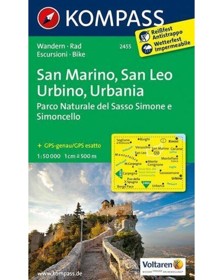 Cartographia K 2455 San Marino, San Leo, Urbino, Urbania turistatérkép 9783850268608