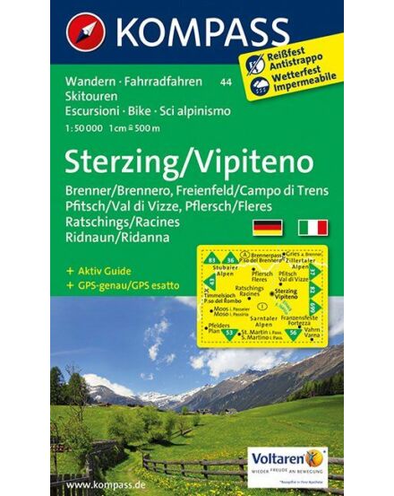 Cartographia K 44 Sterzing / Vipiteno turistatérkép 9783850266567