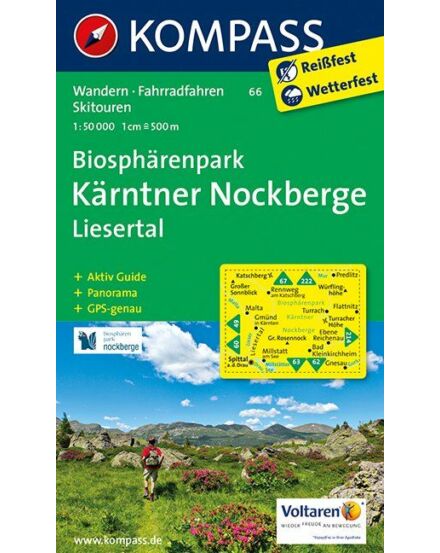 Cartographia K 66 Nockberge Nemzeti Park, Liesertal turistatérkép 9783990441299