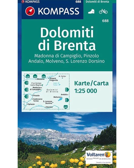 Cartographia K 688 Brenta-csoport (Brentai-Dolomitok), Madonna di Campiglio, Andalo, Molveno turistatérkép 9783990443323