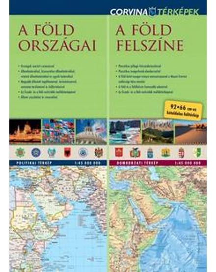 Cartographia Föld országai/ felszíne duó térkép 9789631364712