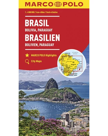 Cartographia Brazília, Bolívia, Paraguay, Uruguay térkép 9783829739313