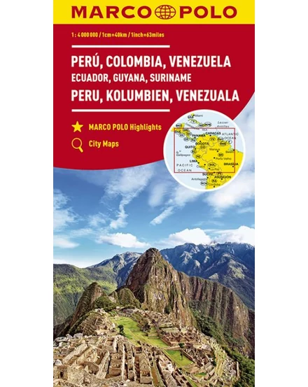 Cartographia Peru, Kolumbia, Venezuela, Ecuador, Guyana, Suriname térkép 9783829739368