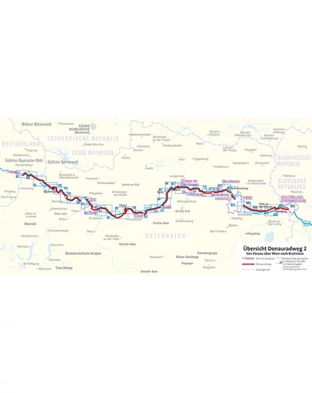 K 6640 Donauradweg 2  Passau-tól Pozsonyig kerékpáros útikönyv