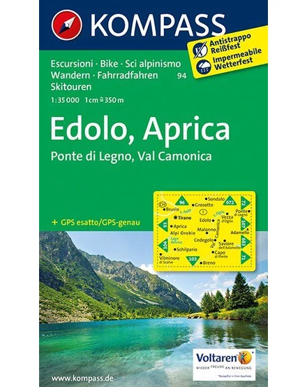 Cartographia K 94 Edolo-Aprica turistatérkép 9783990441770