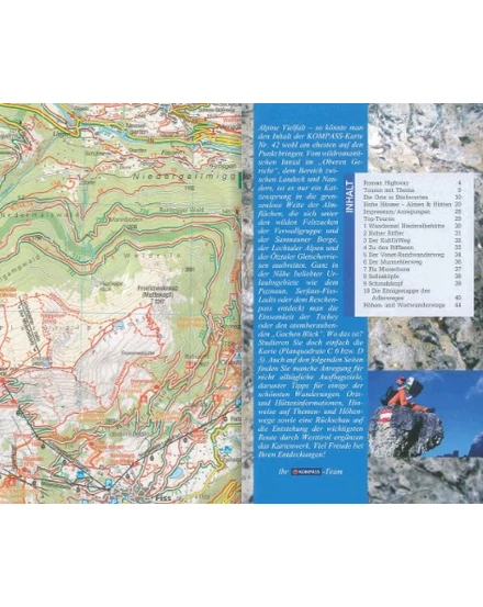 K 42 Landeck, Nauders, Samnaungruppe turistatérkép - Kompass