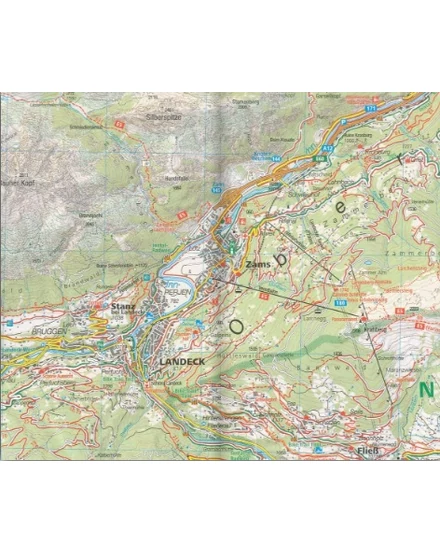 K 42 Landeck, Nauders, Samnaungruppe turistatérkép - Kompass