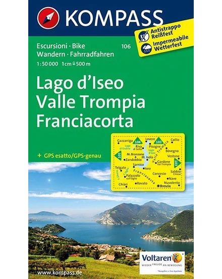 Cartographia K 106 Iseo-tó - Trompia-völgy turistatérkép 9783850267311