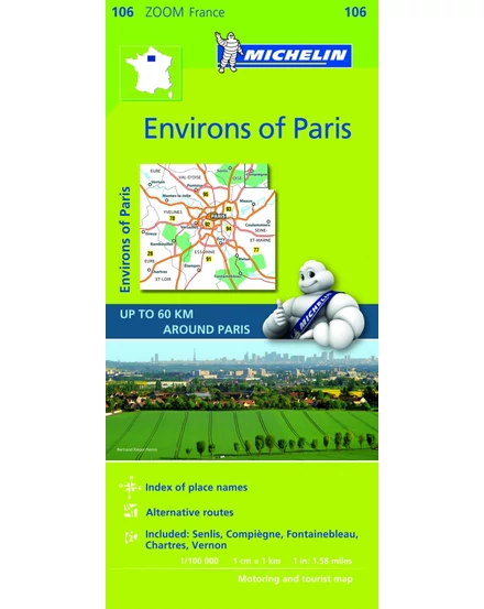 Cartographia Párizs 100 km-es környéke térkép (106) 9782067217744