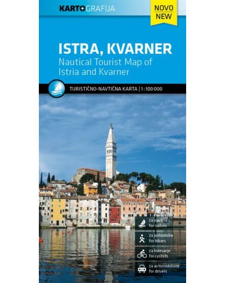 Cartographia Isztria, Kvarner-öböl turisztikai és hajózási térkép 3830048521154