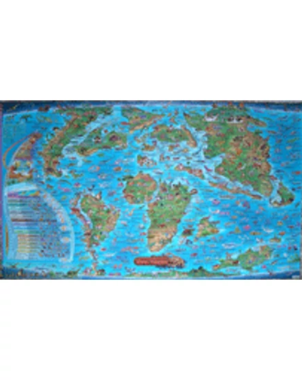 Cartographia Őslények világa - gyermektérkép - lécezett 