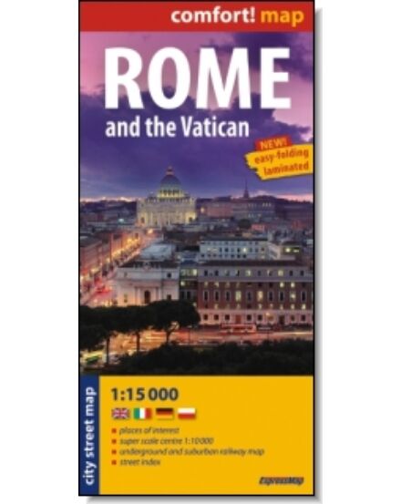 Cartographia Róma, Vatikán Comfort térkép 9788375461688