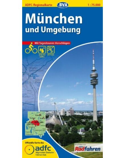 Cartographia München és környéke kerékpáros régiótérkép 9783870735739