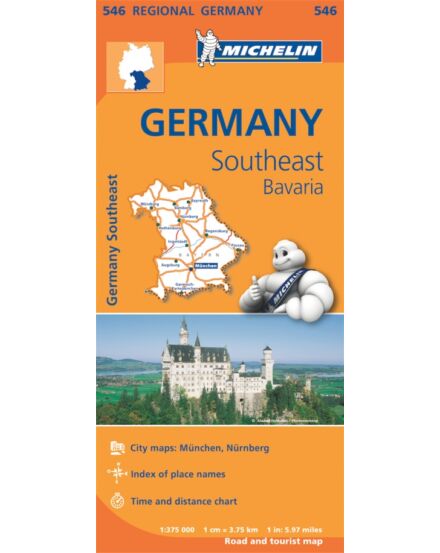 Cartographia Németország régiótérkép: (délkelet) Bajorország 546 - Michelin 9782067183698