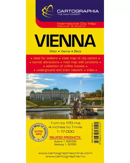 Cartographia Bécs várostérkép 9789633531525