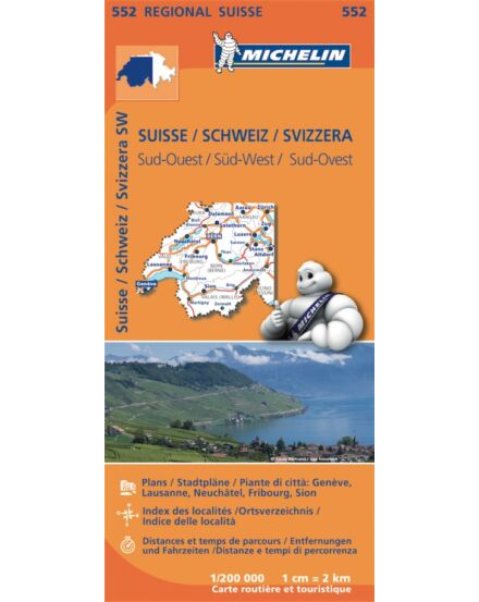 Cartographia Svájc (délnyugat) térkép - Michelin 552 9782067183742