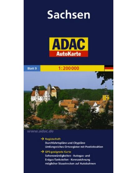 Cartographia Szászország autótérkép - ADAC 9783826423215