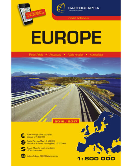 Cartographia Európa atlasz 1:800 000 2016/2017 9789633521649
