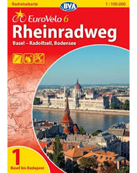 Cartographia Rajna menti kerékpárút térkép Eurovelo 6 - 7/1. 9783870736132