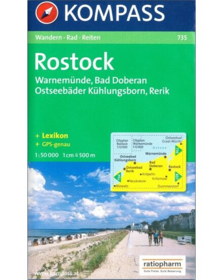 Cartographia K 735 Rostock - Warnemünde - Bad Doberan turistatérkép 9783854916864