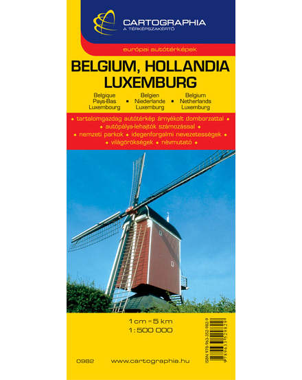 Cartographia Belgium, Hollandia, Luxemburg térkép 9789633529829