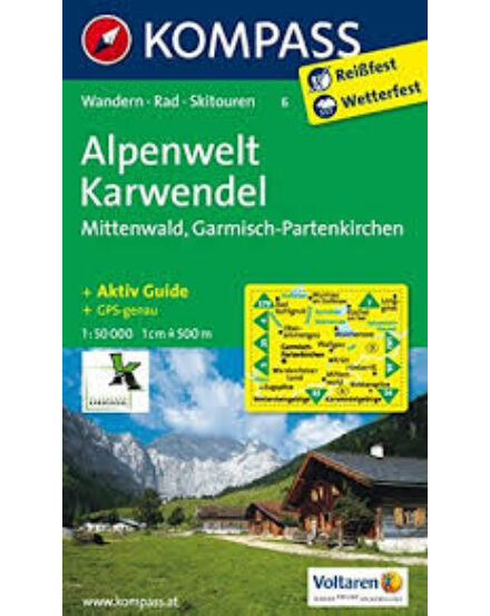 Cartographia K 6 Alpenwelt Karwendel, Mittenwald, Garmisch-Partenkirchen turistatérkép 9783850264549