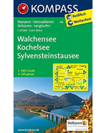 Cartographia K 06 Walchensee, Kochelsee, SylvensteinStausee turistatérkép 9783850267151