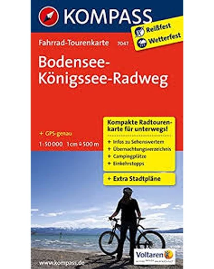 Cartographia K 7047 Bodensee-Königssee-Radweg kerékpáros térkép 9783850268110