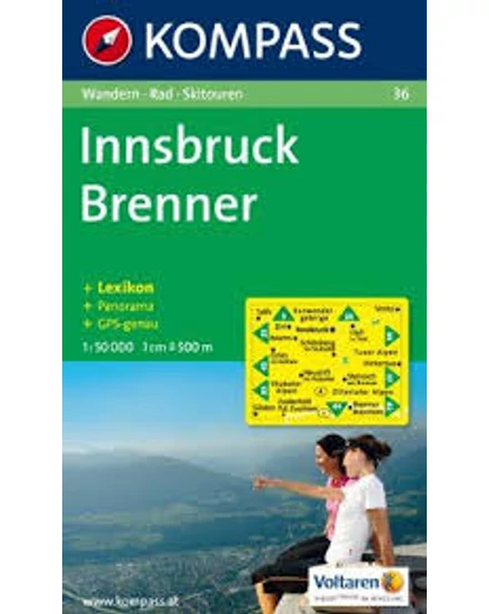 Cartographia K 36 Innsbruck, Brenner turistatérkép 9783854910404
