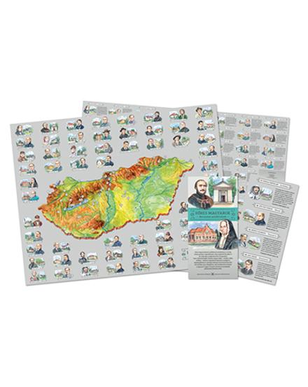 Cartographia Híres magyarok - Nevezetes emlékhelyek látványtérkép 9786158008570