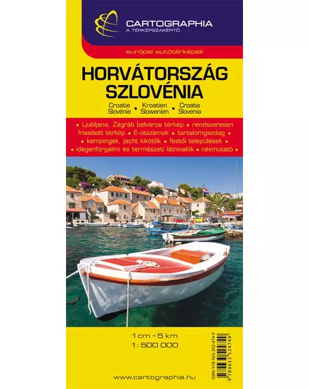 Cartographia Horvátország, Szlovénia térkép 9789633524749