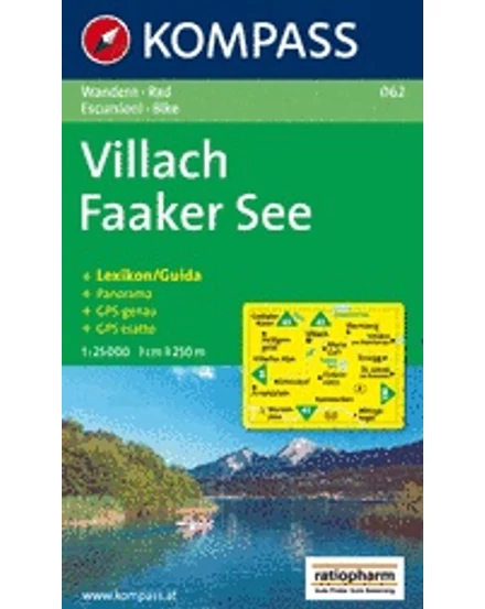 Cartographia K 062 Villach - Faaker See turistatérkép 9783854917045