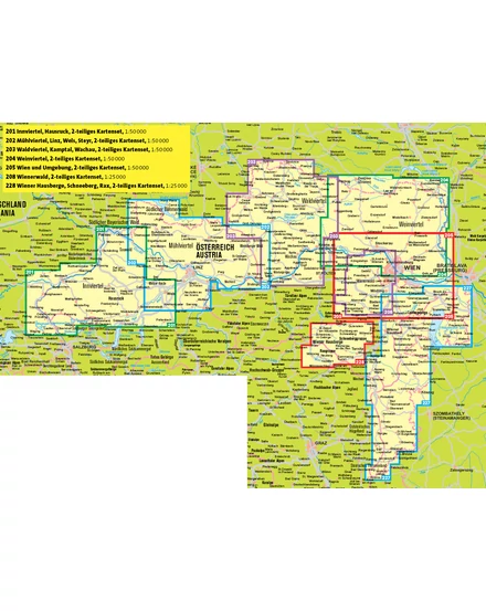 K 202 Linz és környéke, Mühlviertel, Wels, Steyr turistatérkép