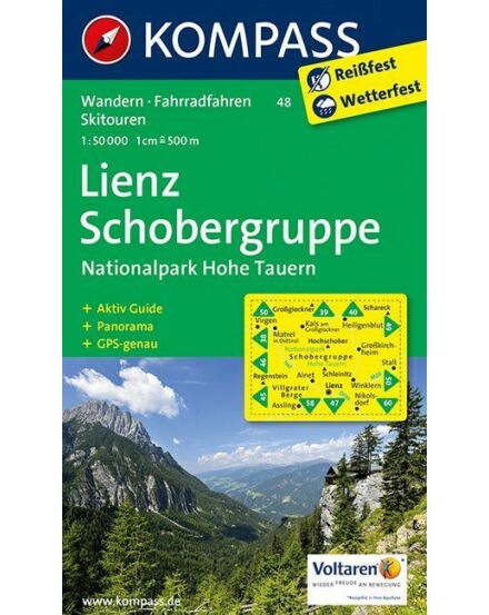 Cartographia K 48 Lienz, Schobergruppe, Hohe Tauern Nemzeti Park turistatérkép 9783850267328