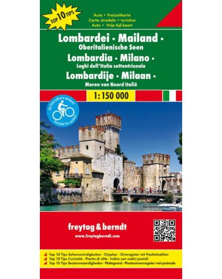 Cartographia Lombardia-Milánó-Észak-olasz tavak régiótérkép (Freytag) 9783707916591