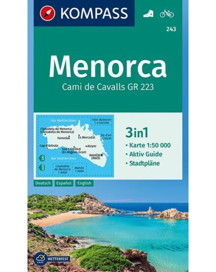 Cartographia K 243 Menorca turistatérkép 9783990443828