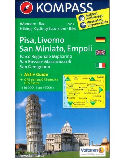 Cartographia K 2457 Pisa, Livorno, San Miniato, Empoli turistatérkép 9783850266017
