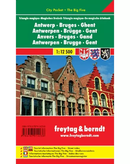 Cartographia Antwerpen, Brügge, Gent City Pocket térkép (laminált) (Freytag) 9783707914238