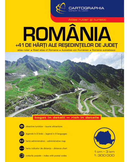 Cartographia Románia autóatlasz 9789633526460