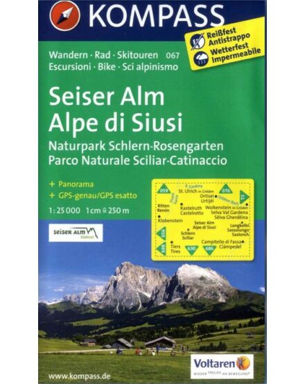 Cartographia K 067 Seiser Alm/Alpe di Siusi turistatérkép 9783850268820