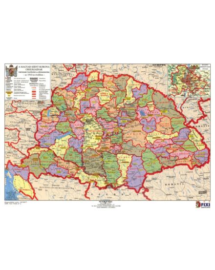 Cartographia A Magyar Szent Korona Országai + vármegyecímerek tanulói munkalap 5998504310518