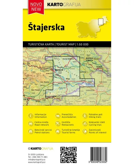 Cartographia Stajerska turistatérkép 3830048523332