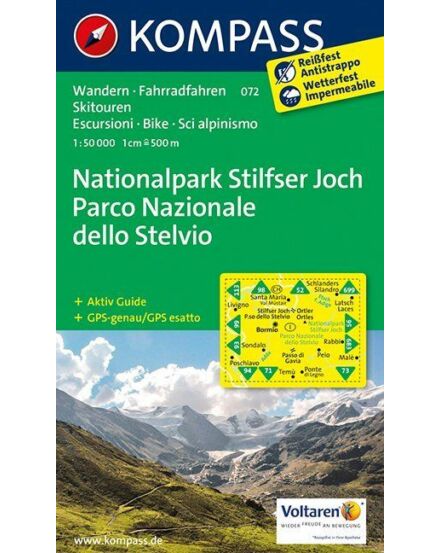 Cartographia K 072 Stelvio Nemzeti Park turistatérkép 9783850267298