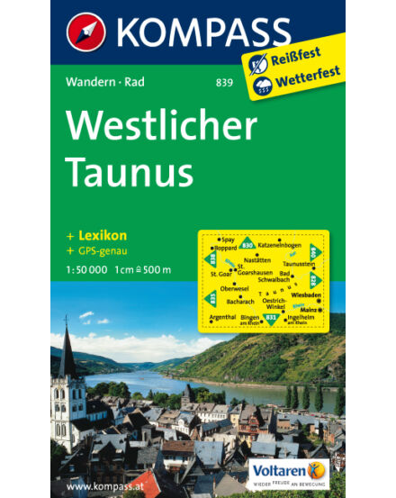Cartographia K 839 Nyugat-Taunus turistatérkép 9783850264891