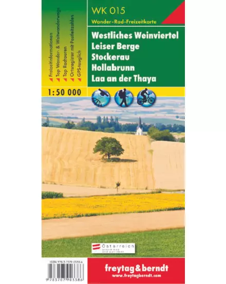 Cartographia WK015 Westliches Weinviertel-Stockerau-Leiser Berge-Hollabrunn-Laa an der Thaya turistatérkép (Freytag) 9783707903386