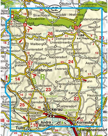WK015 Westliches Weinviertel-Stockerau-Leiser Berge-Hollabrunn-Laa an der Thaya turistatérkép (Freytag)