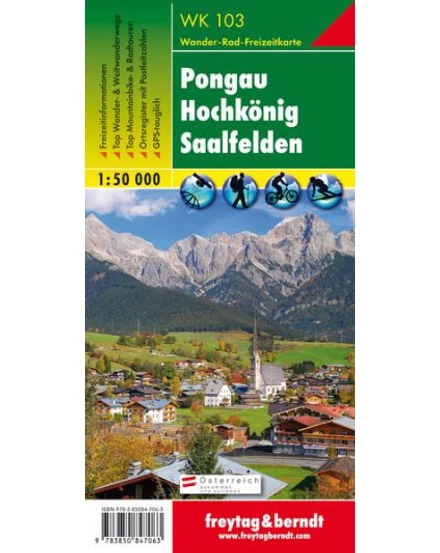 Cartographia WK103 Pangau-Hochkönig-Saalfelden turistatérkép - Freytag 9783850847063