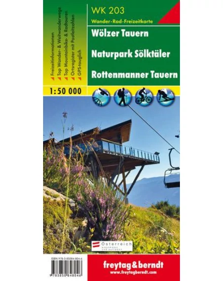 Cartographia WK203 Wölzer Tauern-Naturpark Sölktaler-Rottenmanner Tauern turistatérkép (Freytag) 9783850848046