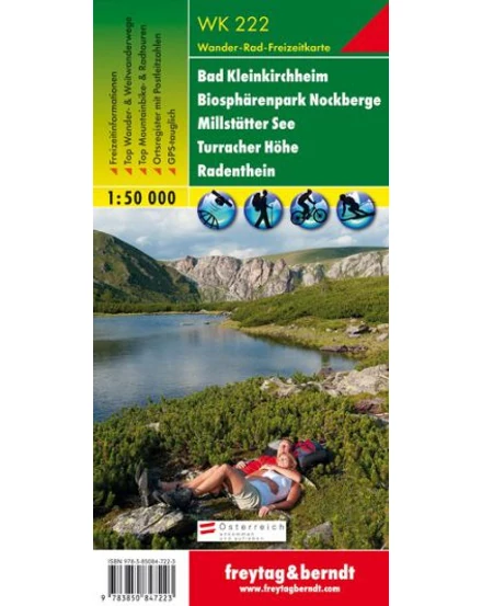 Cartographia WK222 Bad Kleinkirchheim-Biospharenpark Nockberge-Millstatter See-Turracher Höhe-Radenthein turistatérkép (Freytag) 9783850847223